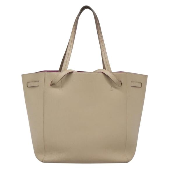 CELINE Cabas Phantom Tote Bag Leather Beige Gold - Picture 2 of 12